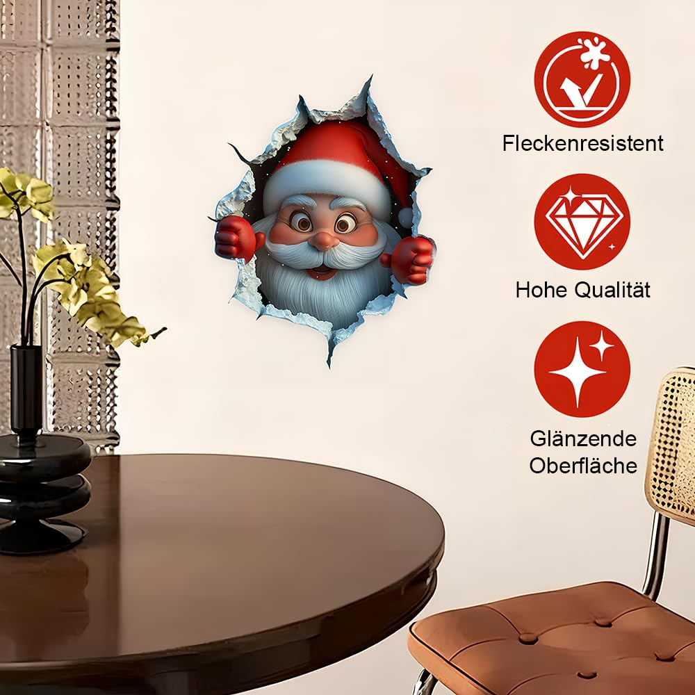 🎄Rebajas de Navidad 50 % de descuento🎅Adhesivos creativos para la pared con motivos navideños