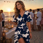 💃Oferta de Verano 2026 49% DESCUENTO🌈Vestido de Verano Sexy para Mujer con Mangas con Volantes, Escote en V Floral y Bolsillos