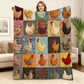 ⏳🔥¡50 % DE DESCUENTO POR TIEMPO LIMITADO! ⏰ 🎁🎄 🐔 Manta de Franela Vintage con Estampado de Gallina