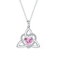 Collar de Corazón con Nudo Celta de la Trinidad✨ Dije de Piedra de Nacimiento