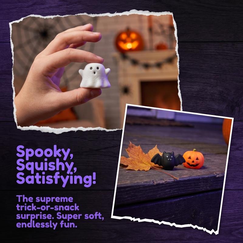 🔥Set de juguetes antiestrés Squishies de Halloween, con formas clásicas de calabaza, fantasma y murciélago, material TPR supersuave con tacto elástico, lavable y duradero, 24 piezas surtidas para regalos de fiesta, premios para el aula y truco o trat