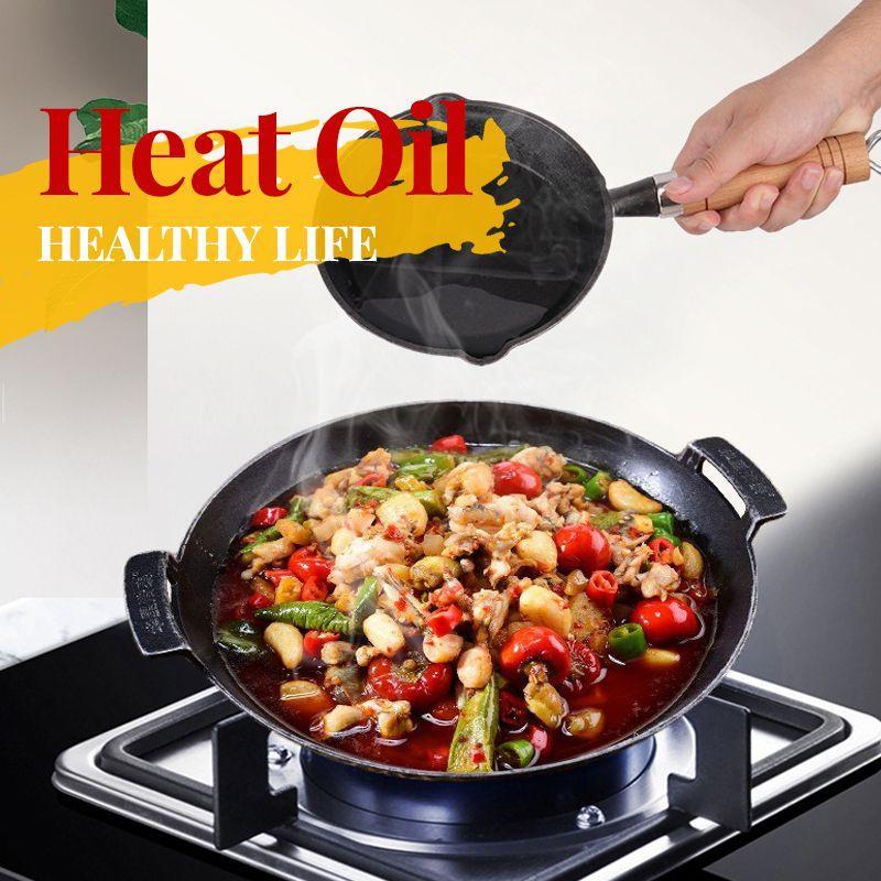 📢📢50% de descuento y sartén mini antiadherente en⏰ 🍳 stock 3,9"/10cm – hierro fundido saludable, calor uniforme y mango ✨ de madera
