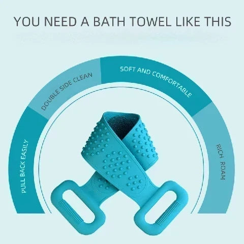 ⏳🔥¡50 % DE DESCUENTO POR TIEMPO LIMITADO! ⏰ 🧴 Cepillo de Silicona para Espalda de Doble Cara – Exfoliante Corporal para Baño con Cerdas Suaves de Silicona