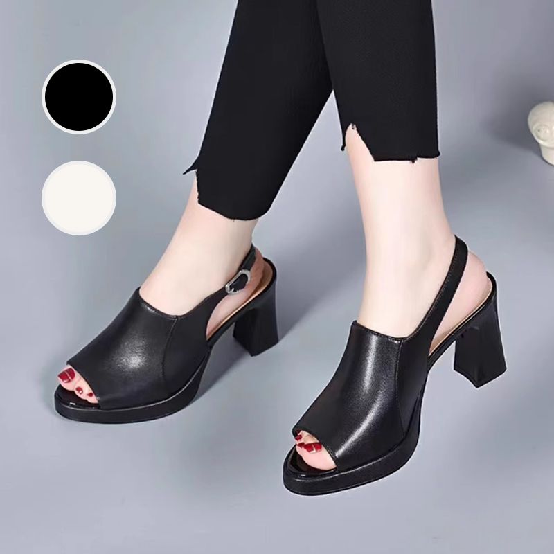 👡 ¡50% DE DESCUENTO AHORA! ✨ Sandalias de Tacón Alto de Cuero Elegantes y Cómodas para Mujer