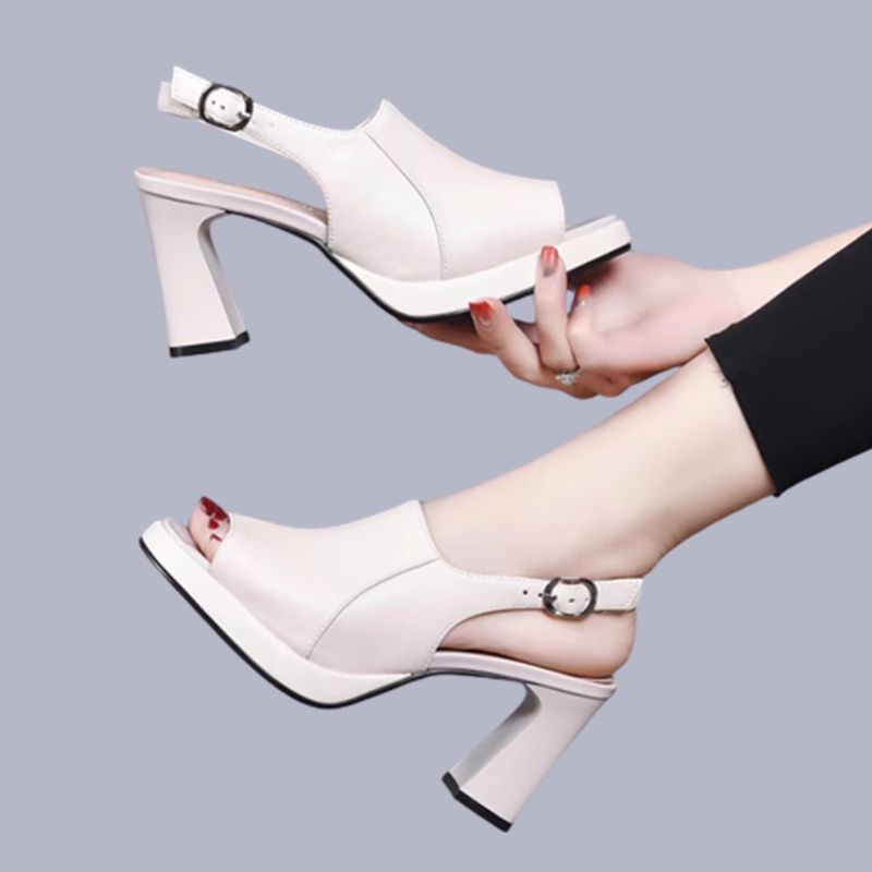 👡 ¡50% DE DESCUENTO AHORA! ✨ Sandalias de Tacón Alto de Cuero Elegantes y Cómodas para Mujer