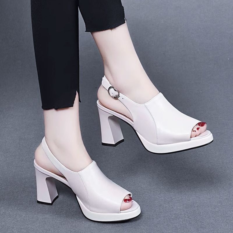👡 ¡50% DE DESCUENTO AHORA! ✨ Sandalias de Tacón Alto de Cuero Elegantes y Cómodas para Mujer