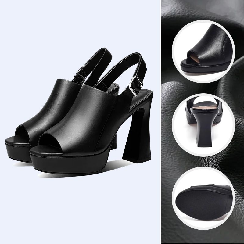 👡 ¡50% DE DESCUENTO AHORA! ✨ Sandalias de Tacón Alto de Cuero Elegantes y Cómodas para Mujer