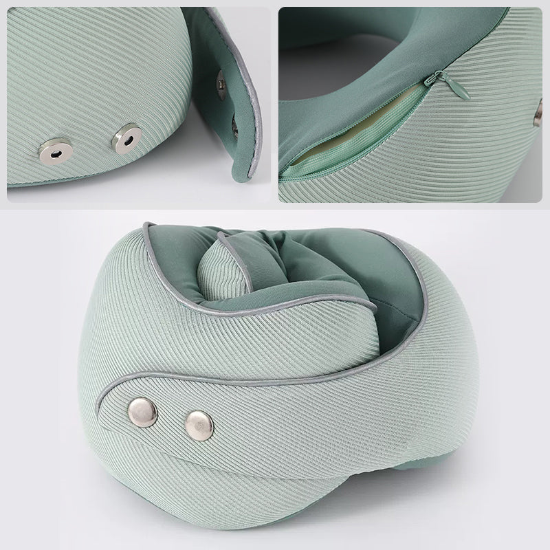 Almohada de viaje con forma de “U“ transpirable para el verano