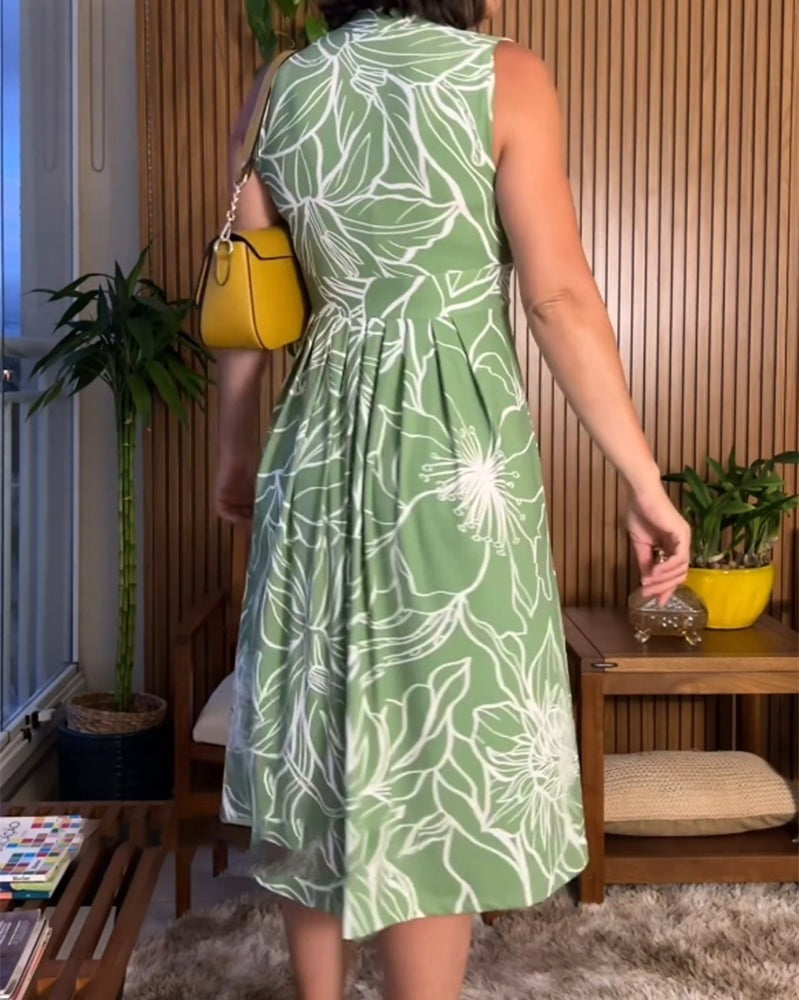 🌸 50% OFF NOW! 🔥 2025 New Best Seller Sleeveless V-Neck Waist-Cinching Dress – Flattering fit, lightweight fabric & elegant silhouette – Perfect for parties or summer days 👗