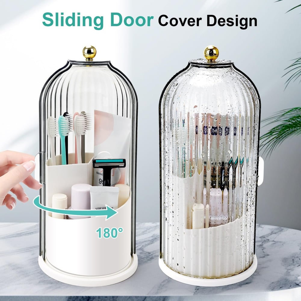 🦷🔥 ¡50% DE DESCUENTO! Organizador Giratorio 360° para Baño – Compacto, Higiénico y con Espacio para Cepillos/Cosméticos 🚿