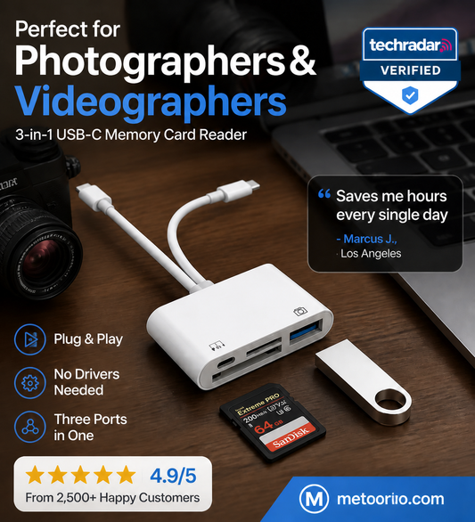 Lector de tarjetas de memoria USB-C 3 en 1
