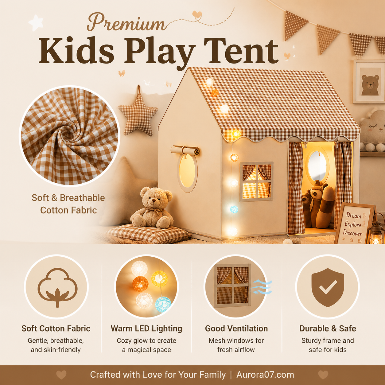 🏆 Último día 49% de descuento 🏠 Castillo de tiendas de juegos para niños ✨