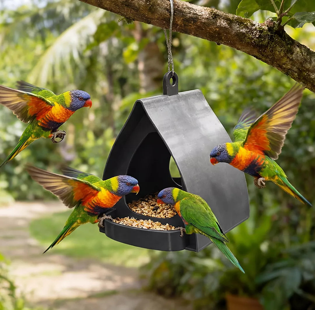🔥【1° Más Vendido】📢📢¡60 % DE DESCUENTO! ⏰Comedero colgante para pájaros con techo para el jardín
