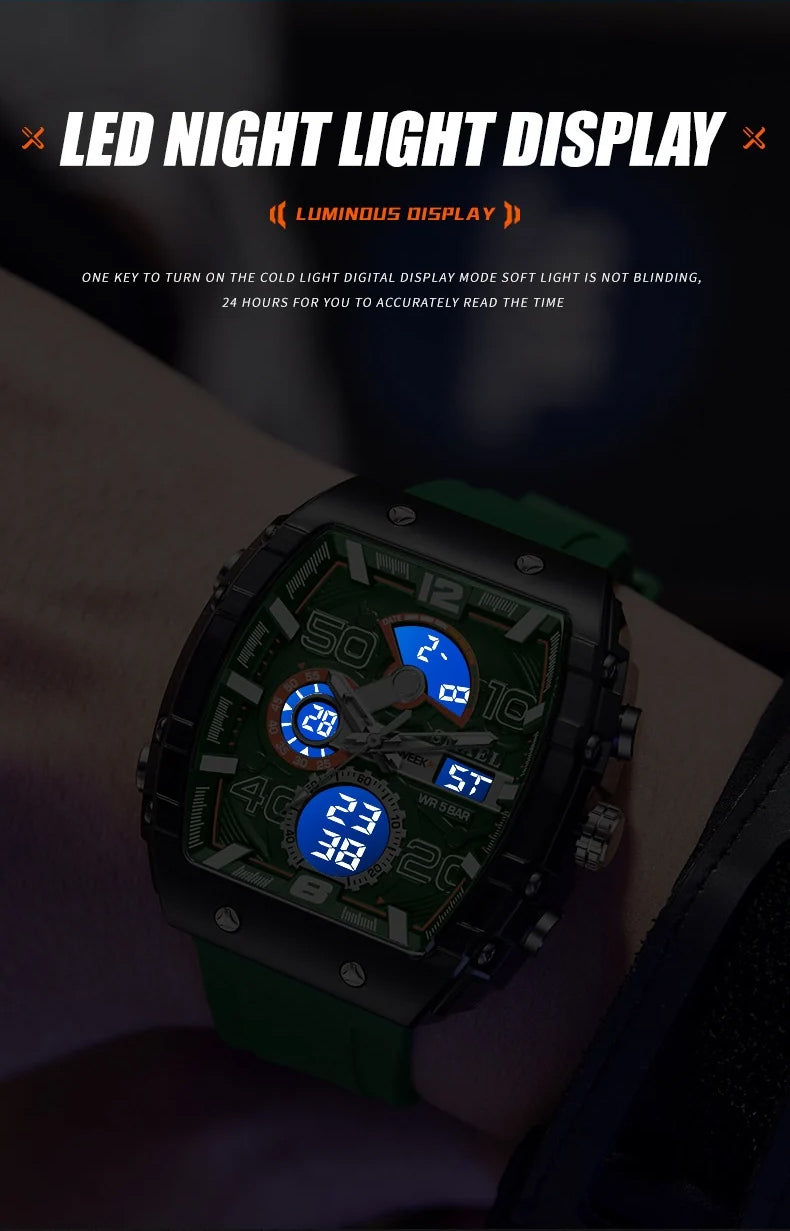 🔥 Luz de Fondo LED + Cronómetro 🔥 Reloj Digital Deportivo y Casual Multifuncional