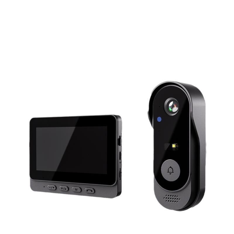 Timbre Inalámbrico con Cámara de Seguridad: 1080P, ángulo de 170°, pantalla de 4.3 pulgadas, resistente al agua para exteriores IPX65, visión nocturna