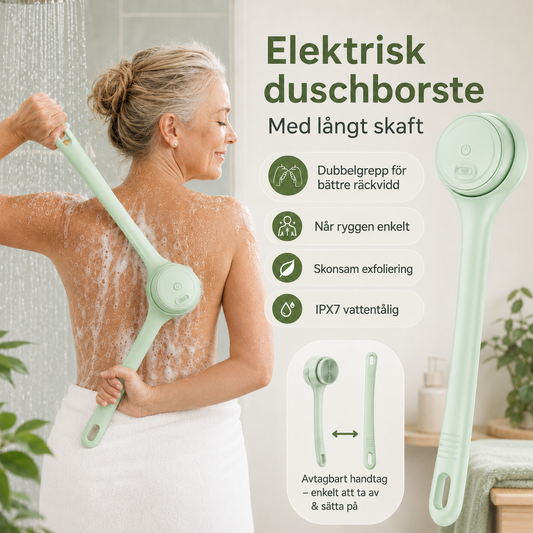 🚿 ¡50% DESCUENTO AHORA! ✨ Cepillo de Ducha Eléctrico con Mango Largo – Limpieza Corporal Fácil y Cuidado de la Piel – Como un Spa en Casa 🧖‍♀️