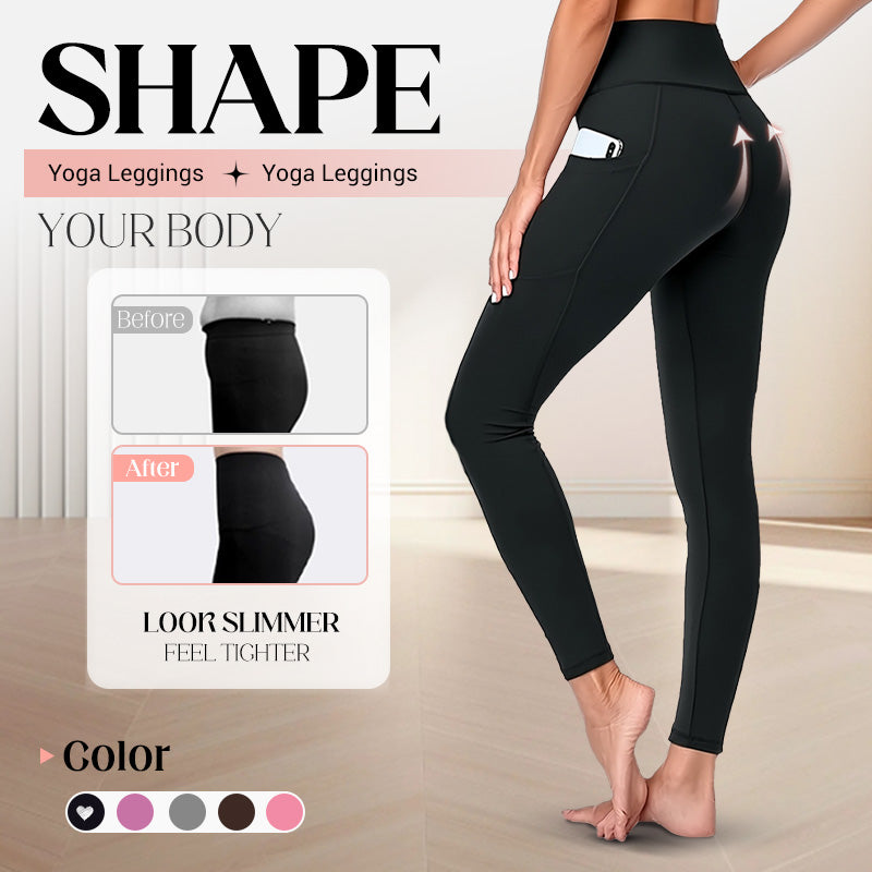🌸Mallas de entrenamiento de control de abdomen y levantamiento de glúteos de cintura alta con bolsillo lateral