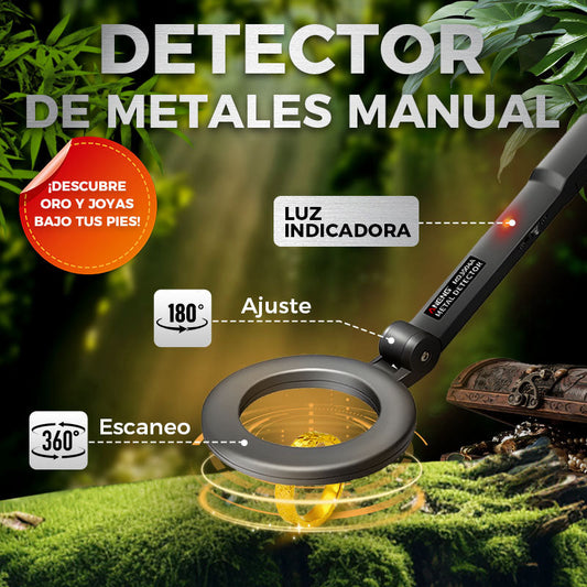 Detector de metales manual 360° para oro y joyas