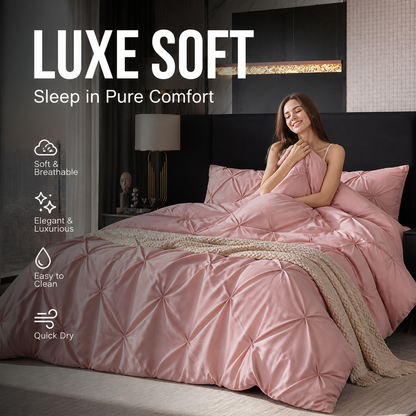 🎁2026 New Arrivals 50% OFF💥Bedsure Soft Pintuck Duvet Set