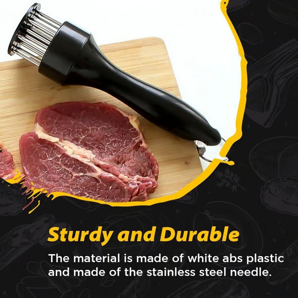 🥩 Ablandador de Carne de Acero Inoxidable – 21 Agujas, Marinado Rápido, Fácil de Limpiar 🔪