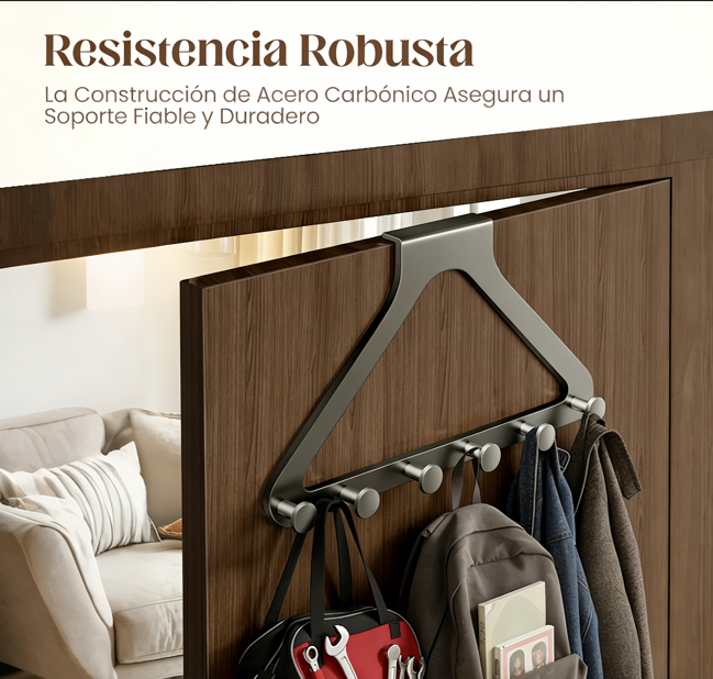 🚪✨ Sistema para Colgar Puertas sin Taladros – 6 Ganchos Extra Anchos, ¡Instalación Rápida y Fácil! 🔧⚡
