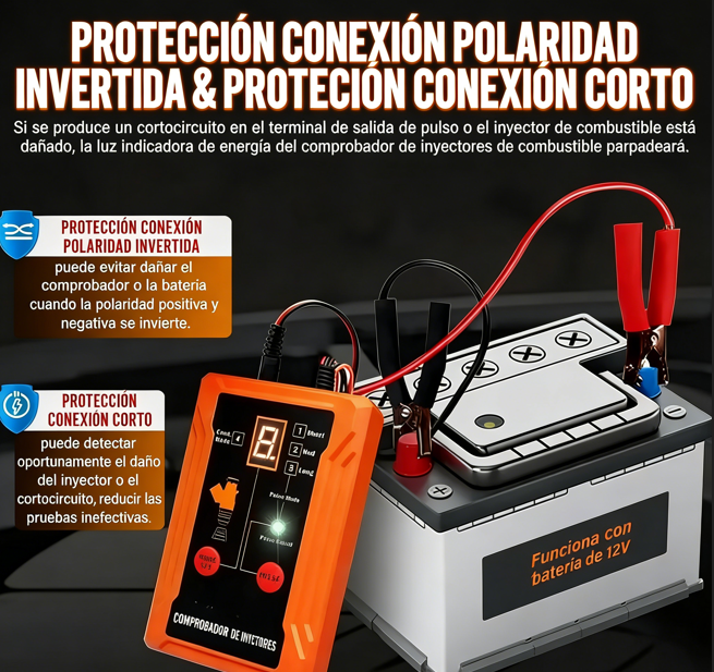 ⚡ Probador y Limpiador Profesional de Inyectores – 4 Modos de Pulso para Diagnóstico y Mantenimiento Preciso 🔧✨