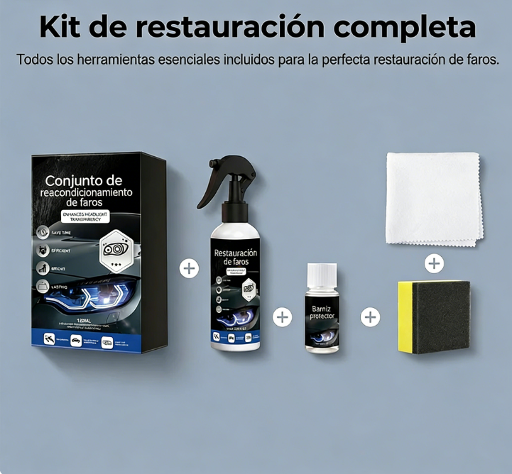 ⏰ ¡Oferta Limitada 50% OFF! 🚗 Kit Profesional para Restauración de Faros de Coche – Recupera Brillo y Claridad Fácilmente ✨🔧