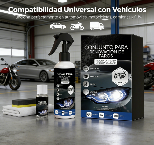 ⏰ ¡Oferta Limitada 50% OFF! 🚗 Kit Profesional para Restauración de Faros de Coche – Recupera Brillo y Claridad Fácilmente ✨🔧