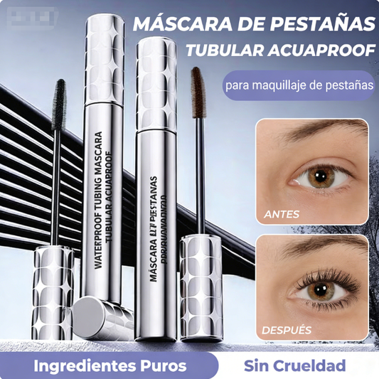 ⏰ ¡Oferta Limitada 50% OFF! 🎉 2 POR 1 – Duo de Máscara de Pestañas Tipo Tubing, Negro y Marrón, Volumen y Largo Intenso sin Manchas ✨👁️