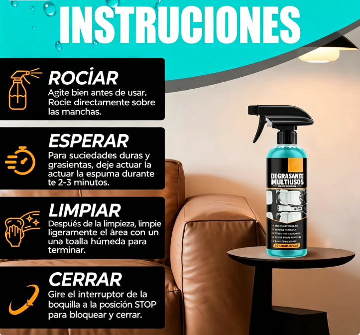⏰🔥 ¡Oferta Especial 50% OFF! 🧼 Spray Desengrasante Multiusos – Limpieza Rápida y Eficaz en 1 Segundo ⚡✨
