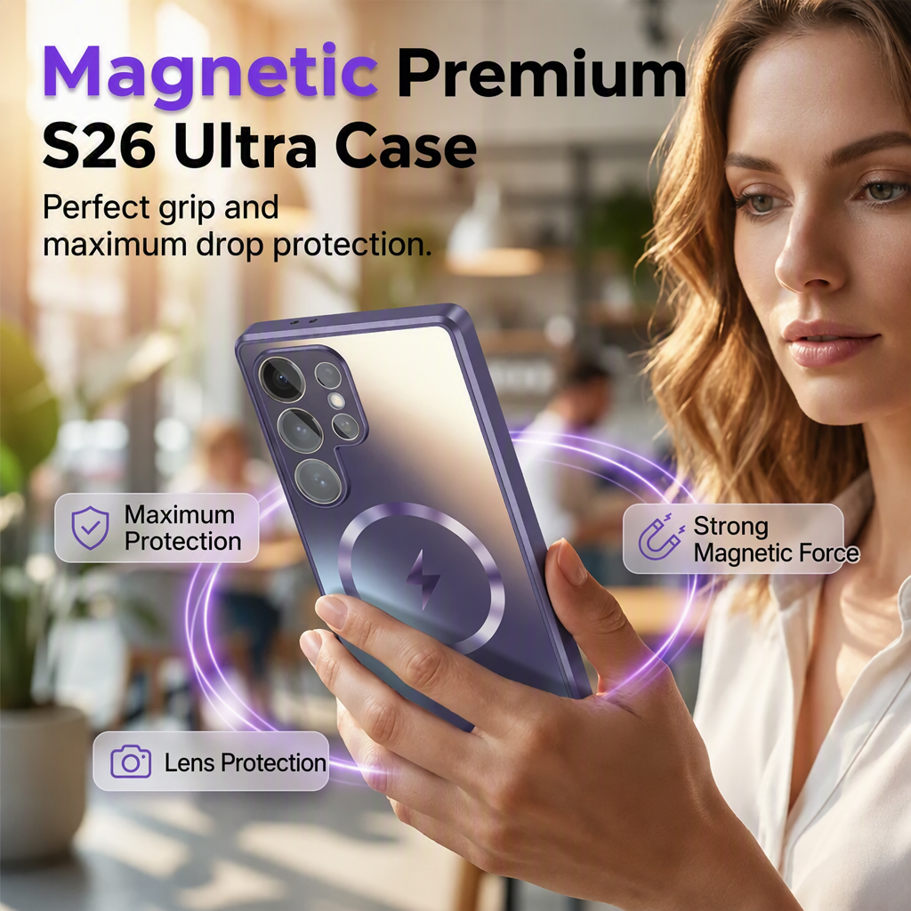 📱🧲 ¡50% DE DESCUENTO! Funda Magnética para Samsung Galaxy S26 Ultra / S25 / S24 – Mate AG Suave, Cierre Magnético Instantáneo y Protección Total de Cámara ✨