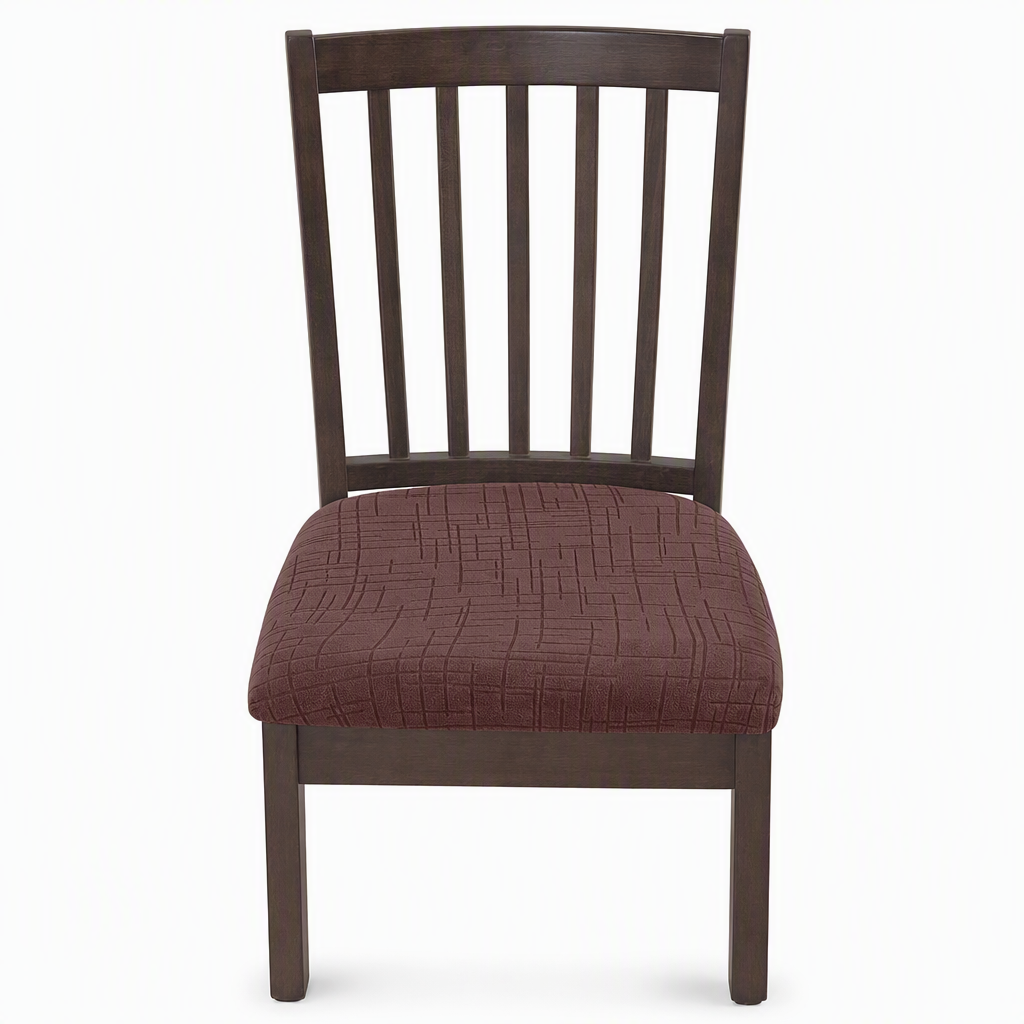 Funda Elástica sin Tirantes para Asiento de Silla de Comedor con Patrón de Cuadros para Hogar y Hotel