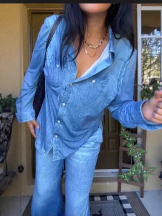 🌙 Conjunto de pijama Denim Dreams – Ropa cómoda y con aspecto suave de vaqueros para una comodidad 🌟 toda la noche