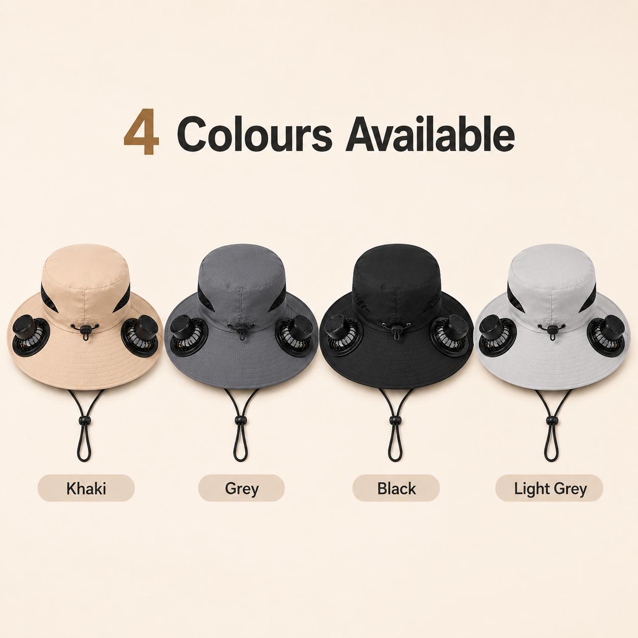 Gorra con Ventilador Refrescante de Verano – Gorra Tipo Cubo Recargable por USB con Ventilador de Circulación de Aire Integrado, Protección Solar para Senderismo, Pesca, Camping, Playa y Aventuras al Aire Libre