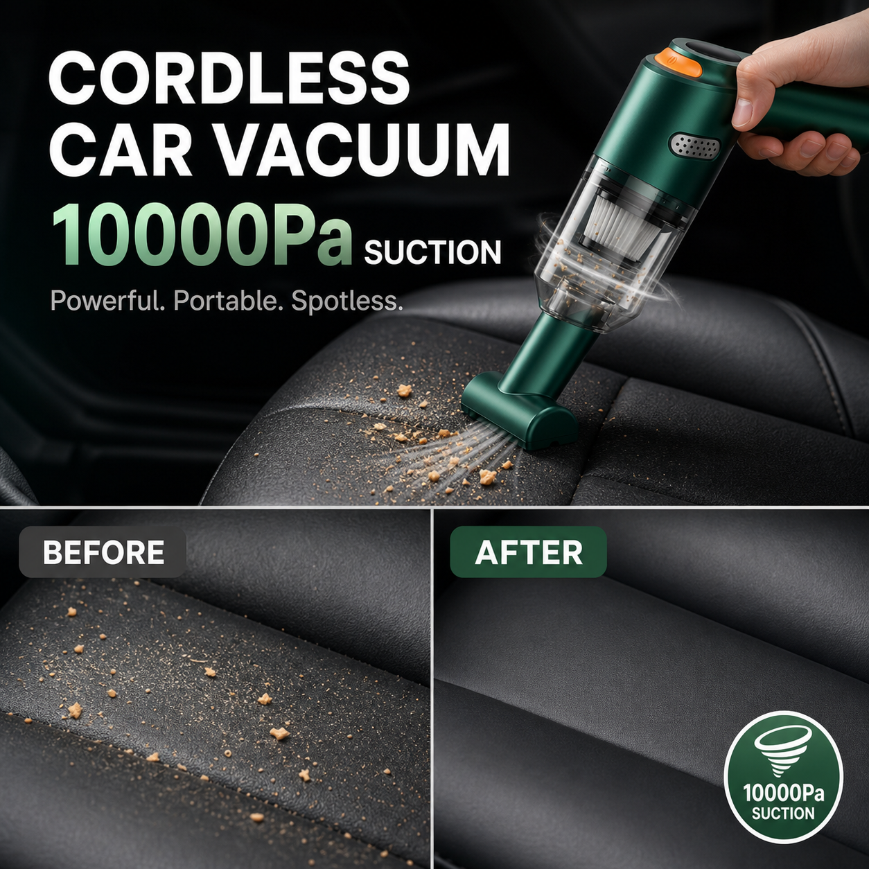 🎉 Oferta 2026 — ¡Más de 142,000 Vendidos! 🧹 Aspiradora Inalámbrica para Coche – Potencia de Succión de 10000Pa y Batería de 4000mAh 🚗