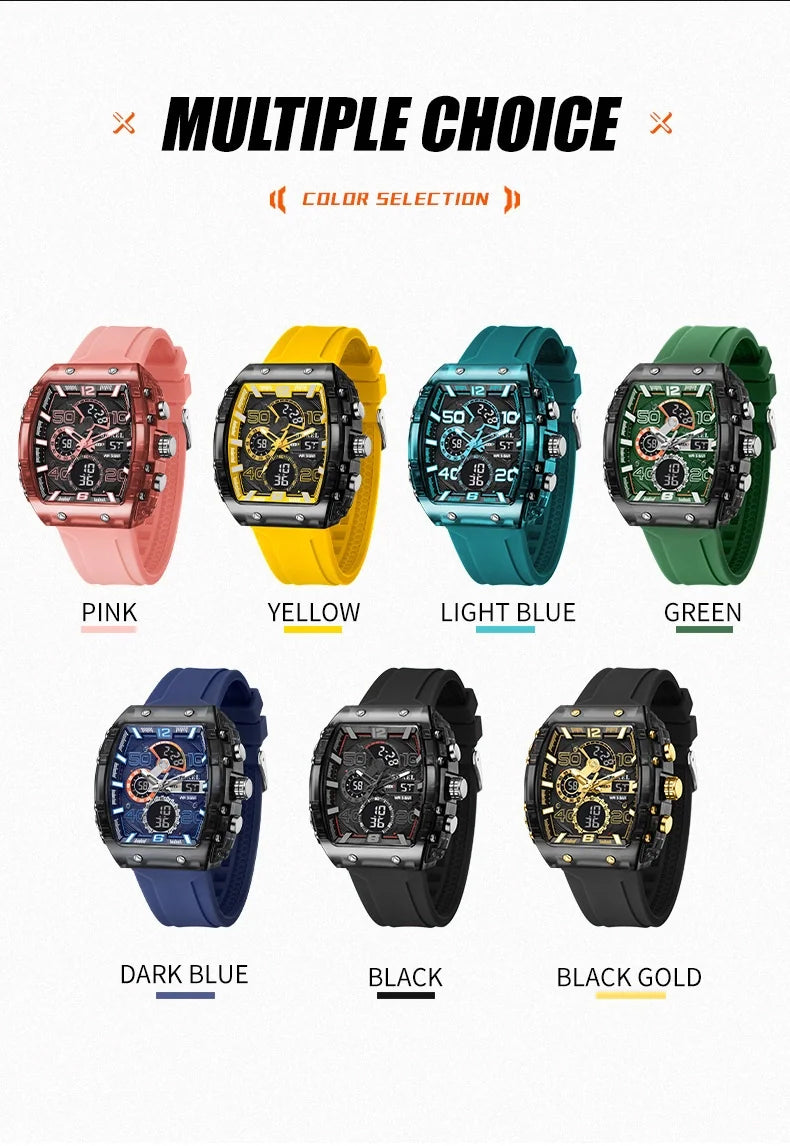 🔥 Luz de Fondo LED + Cronómetro 🔥 Reloj Digital Deportivo y Casual Multifuncional