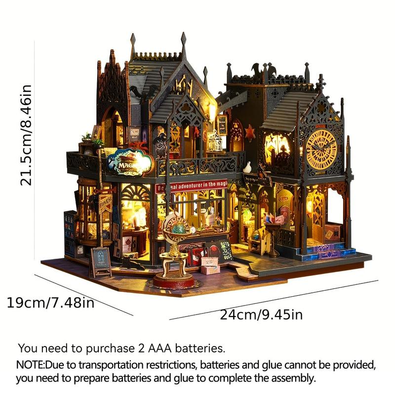 🏰 Puzzle 3D de Madera, Rompecabezas Artesanal de Madera, 1 Set Kit DIY Book Nook, Kit de Modelo DIY, Decoración de Escritorio 3D, Kit de Modelo DIY para Decoración de Estantería, Manualidades
