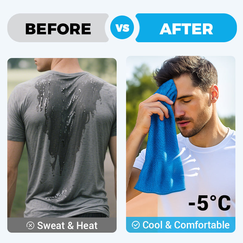 ⏰ ¡ÚLTIMO DÍA! Compra 1, Lleva 1 GRATIS ❄💦 Toalla refrescante anti sudor frío, ¡úsala donde y cuando quieras! Reutilizable, suave, absorbente, portátil — En stock en Reino Unido 🇬🇧