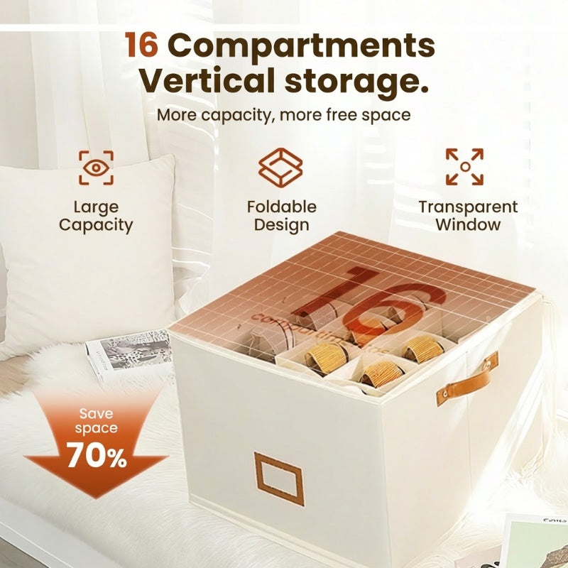 ⏰🔥 ¡50% DE DESCUENTO POR TIEMPO LIMITADO! 👟 Caja organizadora de zapatos de tela: plegable, de gran capacidad, a prueba de polvo y transpirable para armarios y dormitorios 🧺✨