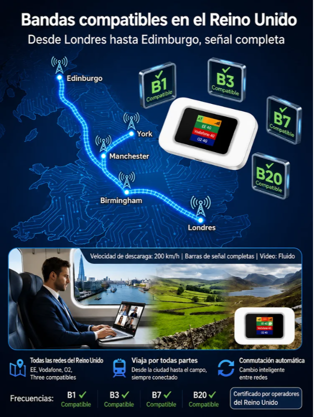Wi-Fi portátil compatible con todas las redes.