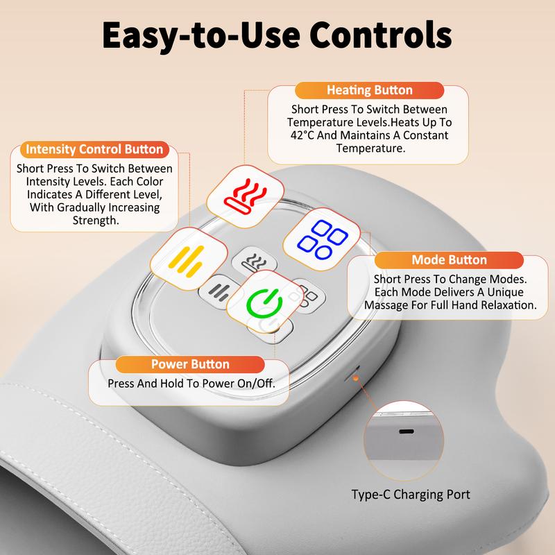 🖐️💆 Masajeador de Mano y Muñeca – ¡50% de Descuento! Compresión de Aire, 3 Modos, 5 Niveles de Intensidad, Temporizador Automático – Apto para Diestros y Zurdos 🔋