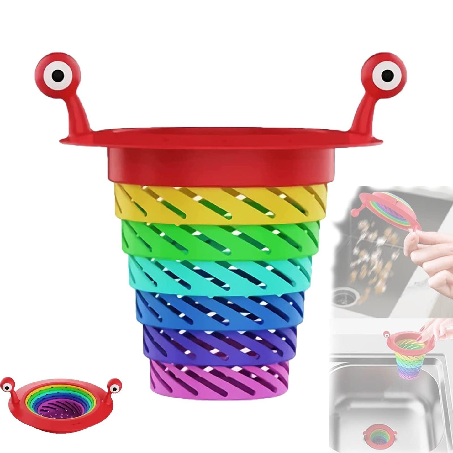 🎁2026 New Arrivals 50% OFF💥Sink Strainer – From £4.99! Monster design, foldable rainbow & large capacity. No more clogs – grab yours! ✅
