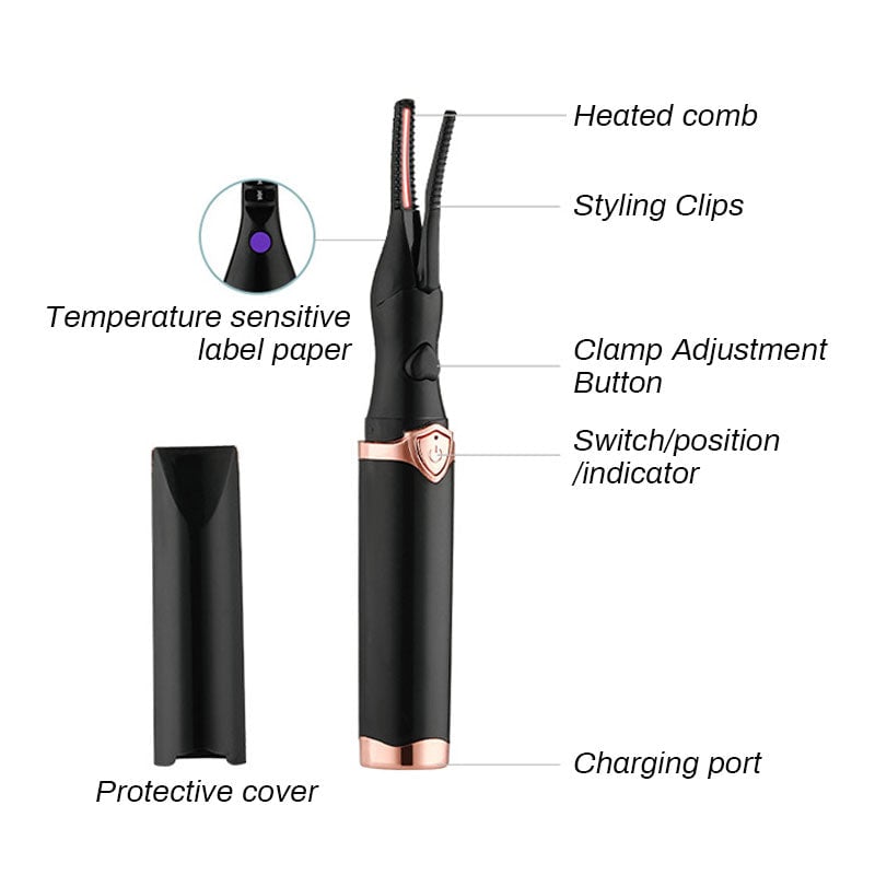 Rizador eléctrico de pestañas para un look glamuroso al instante