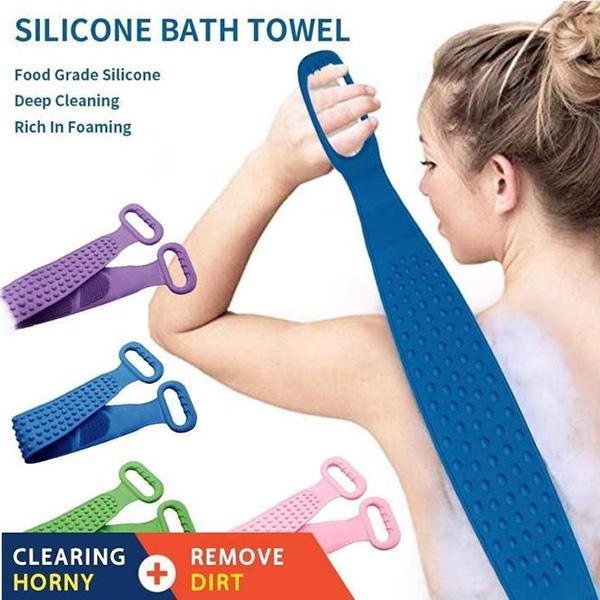 ⏳🔥¡50 % DE DESCUENTO POR TIEMPO LIMITADO! ⏰ 🧴 Cepillo de Silicona para Espalda de Doble Cara – Exfoliante Corporal para Baño con Cerdas Suaves de Silicona