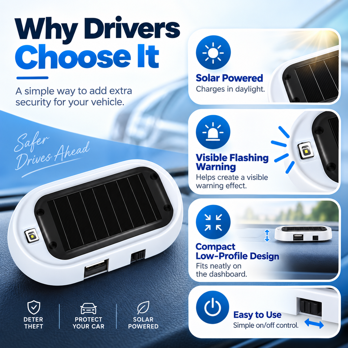 ⏳ Oferta por tiempo limitado ⏰ Luz LED solar antirrobo compacta