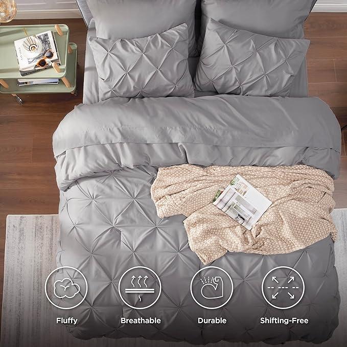 🎁2026 New Arrivals 50% OFF💥Bedsure Soft Pintuck Duvet Set