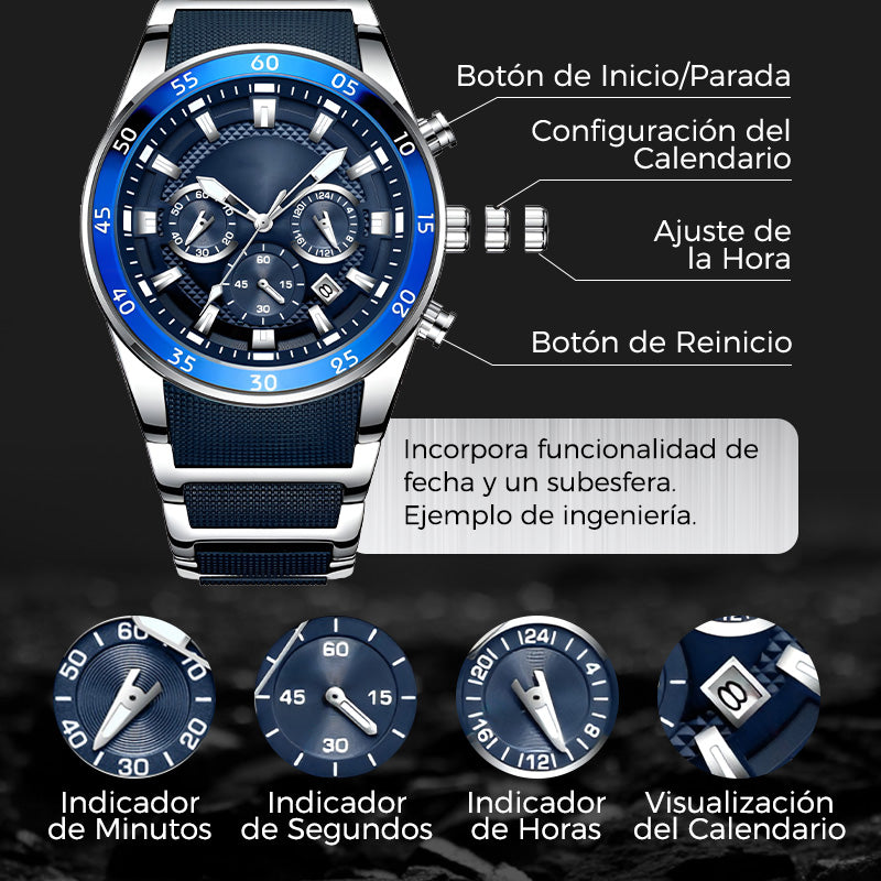 💎Reloj de cuarzo multifuncional resistente al agua para hombre