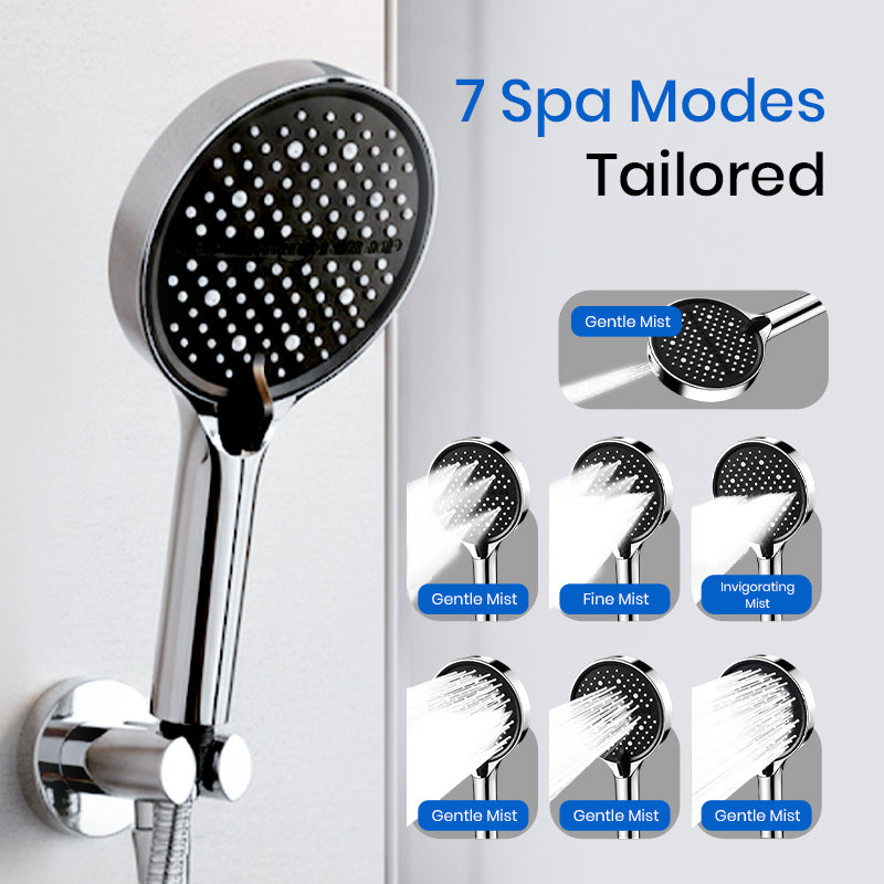 🚿50% OFF NOW! High‑Pressure Adjustable Rainfall Shower Head, 2‑In‑1 Wash & Shower Handheld Showerhead with 7 Spray Modes, Self‑Cleaning Nozzles High Flow Bathroom Shower Sprayer