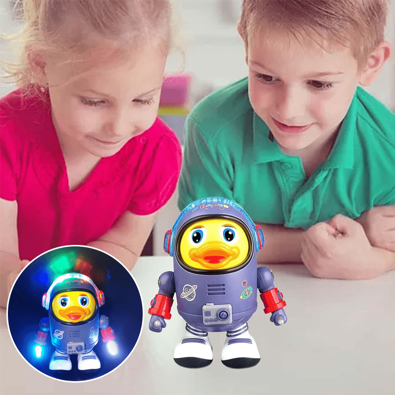 ⏳Oferta por Tiempo Limitado⏰Pato Espacial Bailarín de Juguete - Luces LED y Música Interactiva con Sensor Solar 🌟🚀
