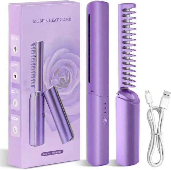 ⏳Oferta por tiempo limitado⏰ 49% de descuento💇‍♀️Peine alisador de cabello inalámbrico portátil (🎁Peine alisador de cabello en forma de V)